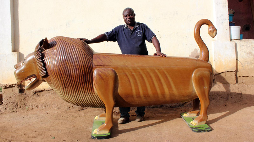 Ghanaian fantasy coffin or caskets shaped like an airplane